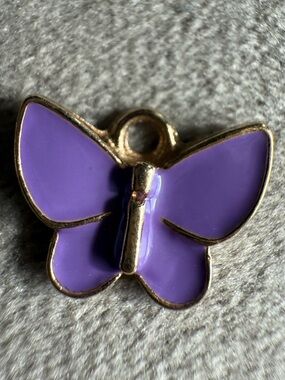 Purple Butterfly Enamel Charm